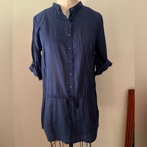 Calypso navy blue cotton tunic